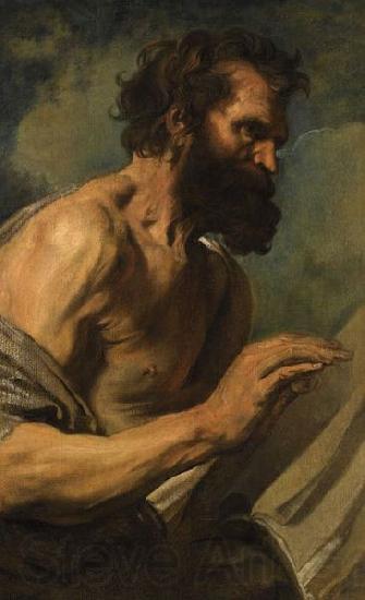 Anthony Van Dyck Study of a Bearded Man with Hands Raised,
